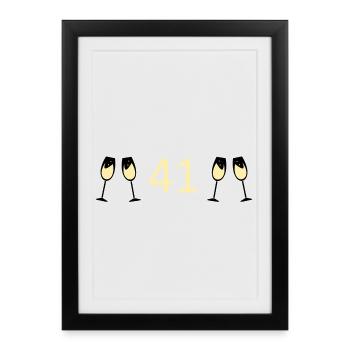 41e anniversaire 41 ans 41 ans 41 ans numéro 41 - Affiche encadrée (27 × 37 cm) - noir - Devant