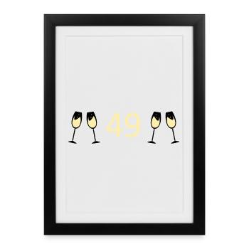 49th Birthday 49 Years Anniversary 49 Years Number 49 - Framed poster (27 × 37 cm) - black - Front