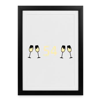 54th Birthday 54 Years Anniversary 54 Number 54 - Framed poster (27 × 37 cm) - black - Front