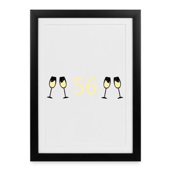 56th Birthday 56 Years Anniversary 56 Number 56 - Framed poster (27 × 37 cm) - black - Front