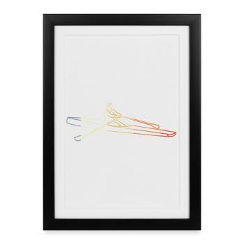 Vintage Rudder Sketch - Framed poster (27 × 37 cm) - black - Front