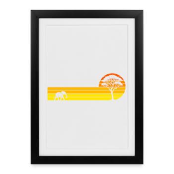 African sunset - Framed poster (27 × 37 cm) - black - Front