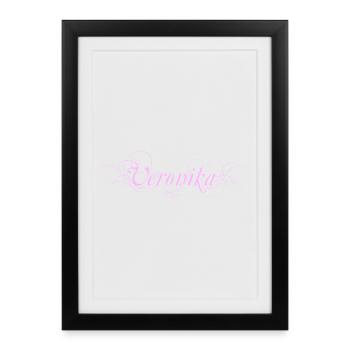 Lettrage VERONIKA avec lignes décoratives - Affiche encadrée (27 × 37 cm) - noir - Devant