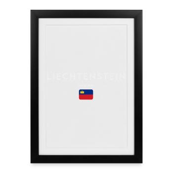 Flag of Liechtenstein - Framed poster (27 × 37 cm) - black - Front