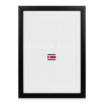 Drapeau du Costa Rica, fierté costaricienne - Affiche encadrée (27 × 37 cm) - noir - Devant