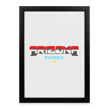 Arizona Phoenix 1986 Conception graphique - Affiche encadrée (27 × 37 cm) - noir - Devant