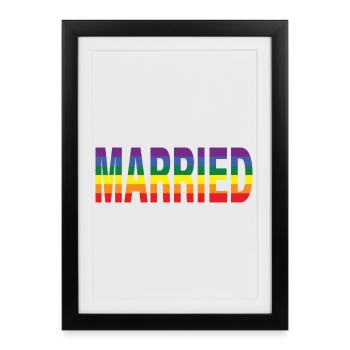 Married in the rainbow - Framed poster (27 × 37 cm) - black - Front