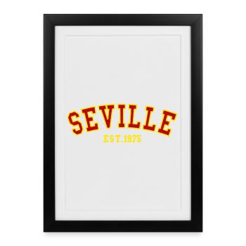 Séville Est.1975 - Affiche encadrée (27 × 37 cm) - noir - Devant