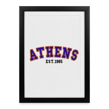 Athènes Est.1985 - Affiche encadrée (27 × 37 cm) - noir - Devant