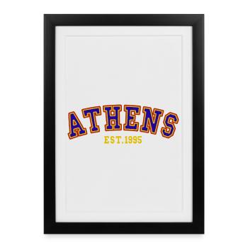 Athènes Est.1995 - Affiche encadrée (27 × 37 cm) - noir - Devant
