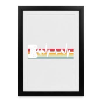 Gamer Game Video Game Blueberry Vintage Gaming - Framed poster (27 × 37 cm) - black - Front