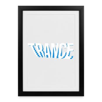 Conception de logo de musique trance. - Affiche encadrée (27 × 37 cm) - noir - Devant