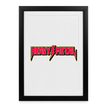 Heavy Metal Emblem with Lightning Bolt - Framed poster (27 × 37 cm) - black - Front