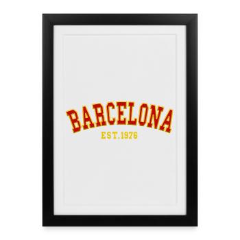 Barcelone fondée en 1976 - Affiche encadrée (27 × 37 cm) - noir - Devant