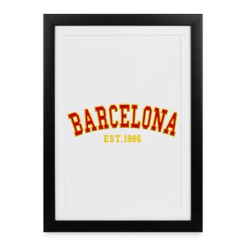 Barcelone fondée en 1986 - Affiche encadrée (27 × 37 cm) - noir - Devant