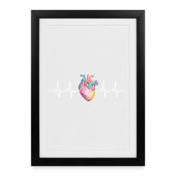 Symphonie du Pouls du Cœur - Affiche encadrée (27 × 37 cm) - noir - Devant