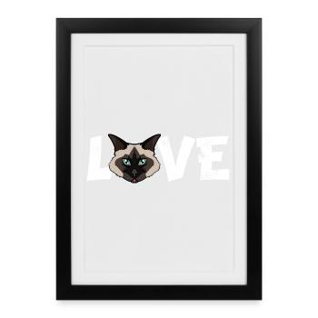 Illustration de race drôle de chat Birman Love - Affiche encadrée (27 × 37 cm) - noir - Devant