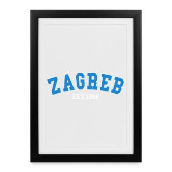 Zagreb Fondée en 1986 - Affiche encadrée (27 × 37 cm) - noir - Devant