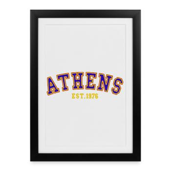 Athènes fondée en 1976 - Affiche encadrée (27 × 37 cm) - noir - Devant