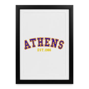 Athènes fondée en 1986 - Affiche encadrée (27 × 37 cm) - noir - Devant