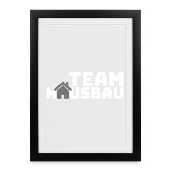 Motif du logo de la construction de la maison d’équipe - Affiche encadrée (27 × 37 cm) - noir - Devant