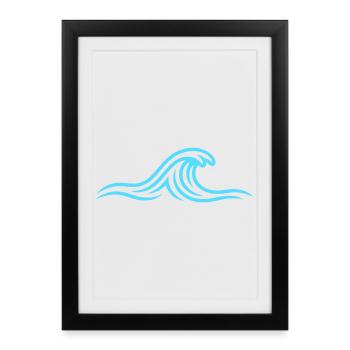 Wave Water Ocean Line - Framed poster (27 × 37 cm) - black - Front