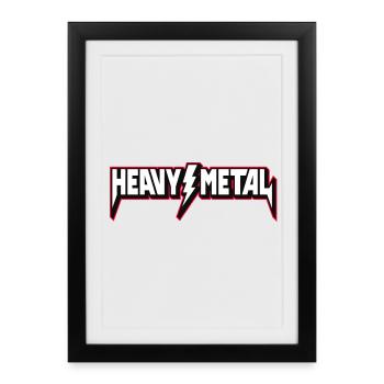 Heavy Metal 3D Logo - Affiche encadrée (27 × 37 cm) - noir - Devant