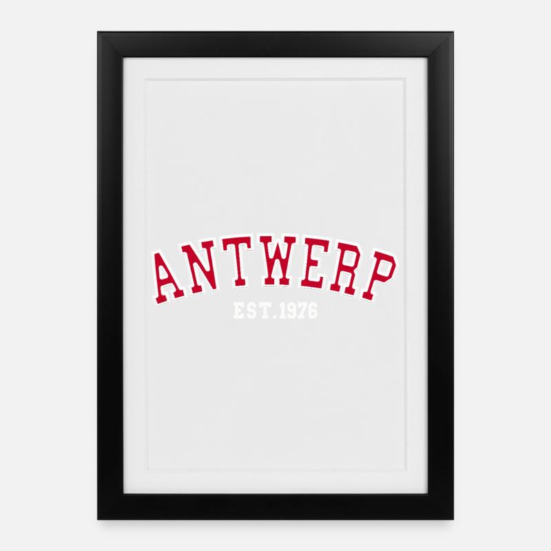 Antwerpen gegründet 1976 - Gerahmtes Poster (27 × 37 cm) - Schwarz