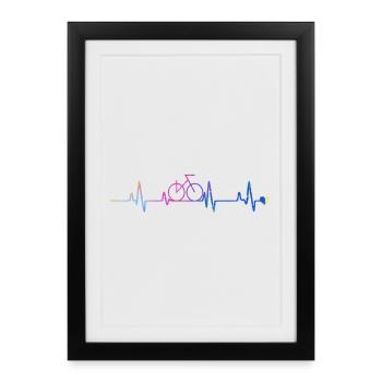 Gradient du cœur du vélo - Affiche encadrée (27 × 37 cm) - noir - Devant