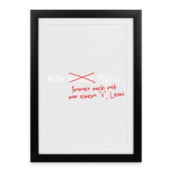 Alter weiser Mann - Gerahmtes Poster (27 × 37 cm) - Schwarz - Vorne