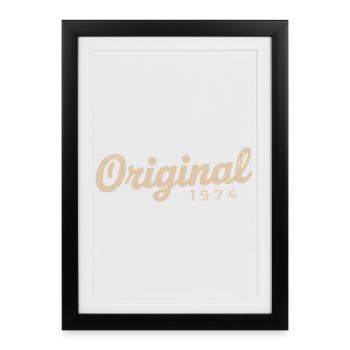 Cadeau d’anniversaire 1974 | Nées en 1974 - Affiche encadrée (27 × 37 cm) - noir - Devant
