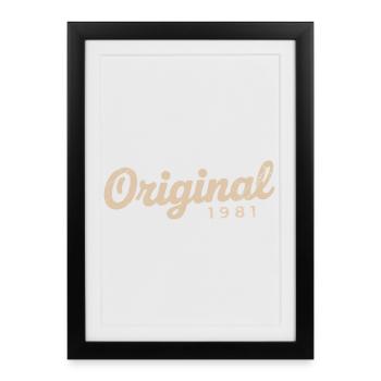 Cadeau d’anniversaire 1981 | Nées en 1981 - Affiche encadrée (27 × 37 cm) - noir - Devant