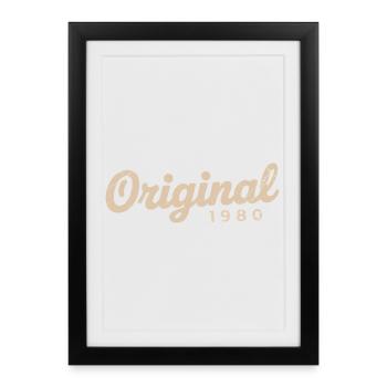 Cadeau d’anniversaire 1980 | Nées en 1980 - Affiche encadrée (27 × 37 cm) - noir - Devant