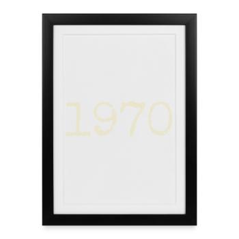 Cadeau Anniversaire 1970 - Génial depuis 1970 - Affiche encadrée (27 × 37 cm) - noir - Devant