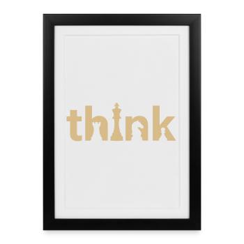 Think Chess Design – Minimal Strategy Shirt - Framed poster (27 × 37 cm) - black - Front