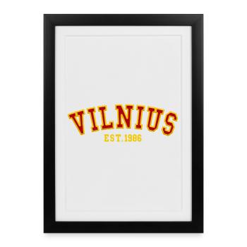 Vilnius Fondée en 1986 - Affiche encadrée (27 × 37 cm) - noir - Devant
