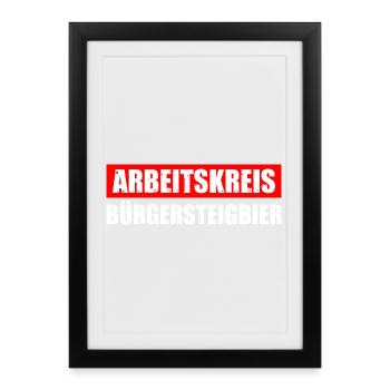Arbeitskreis Bürgersteigbier Ortskontrollfahrt OKF - Gerahmtes Poster (27 × 37 cm) - Schwarz - Vorne