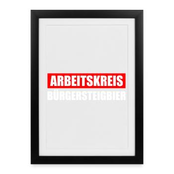 Arbeitskreis Bürgersteigbier Ortskontrollfahrt OKF - Gerahmtes Poster (27 × 37 cm) - Schwarz - Vorne