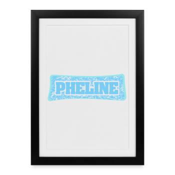 Phline Graffiti Font Blue - Framed poster (27 × 37 cm) - black - Front
