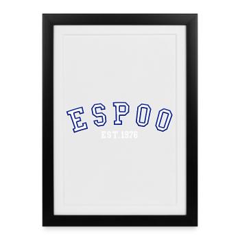 Espoo Est. 1976 - Framed poster (27 × 37 cm) - black - Front