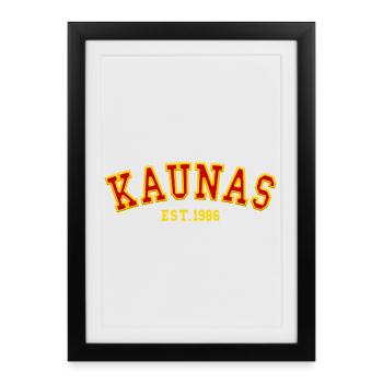 Fondée à Kaunas en 1986 - Affiche encadrée (27 × 37 cm) - noir - Devant
