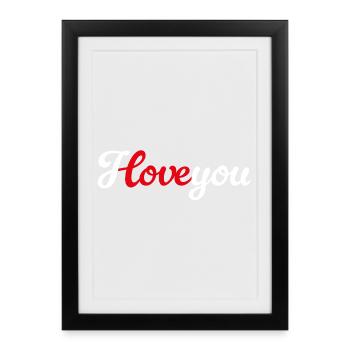 Je t’aime. Mariage en mariage avec amour. Demande en mariage - Affiche encadrée (27 × 37 cm) - noir - Devant