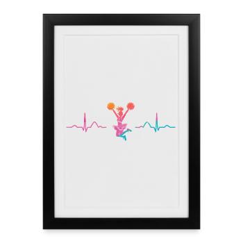 Cheerpom pom girls Mom Cheerleading - Affiche encadrée (27 × 37 cm) - noir - Devant