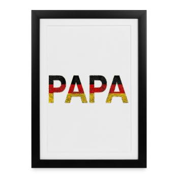 Papa en Texture de drapeau allemand - Affiche encadrée (27 × 37 cm) - noir - Devant