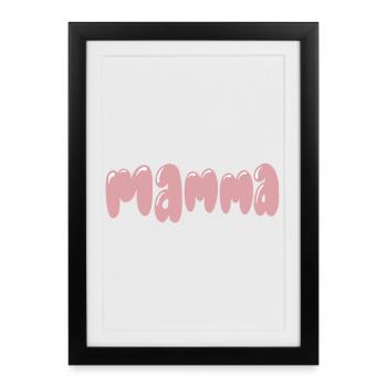 Pétillante Maman Style Joueuse Rose - Affiche encadrée (27 × 37 cm) - noir - Devant