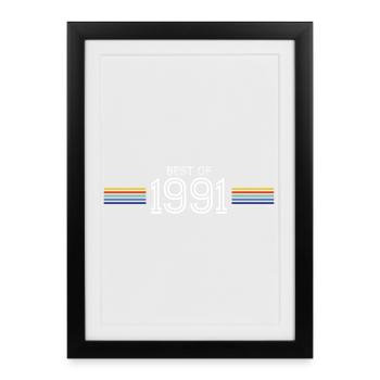 Best Of 1991 T-Shirt Cadeau Humour - Affiche encadrée (27 × 37 cm) - noir - Devant