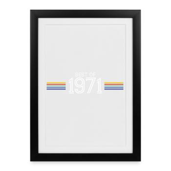 Best Of 1971 Funny Gift T-Shirt - Framed poster (27 × 37 cm) - black - Front