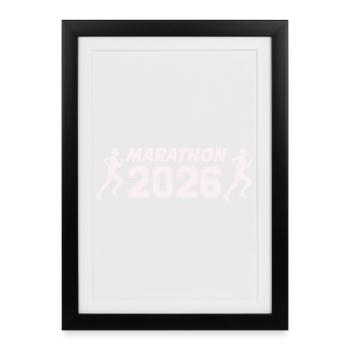 marathon_2026_frauen- - Affiche encadrée (27 × 37 cm) - noir - Devant