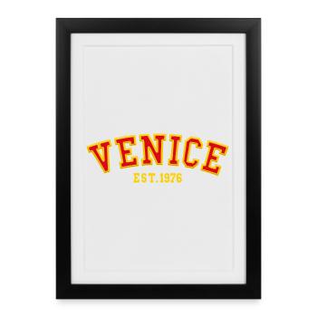 Venise fondée en 1976 - Affiche encadrée (27 × 37 cm) - noir - Devant