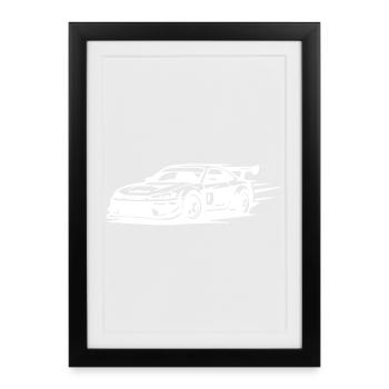 Car Racing Car - Framed poster (27 × 37 cm) - black - Front